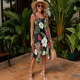 thumbnail image 4 of Uorisanigo Hawaiian Flowers Matching Couple Outfits Husban and Wife Clothing Men's Button Down Summer Shirt and Women's Tank Dress Casual Hawaiian Sundress with Pocket, 4 of 7