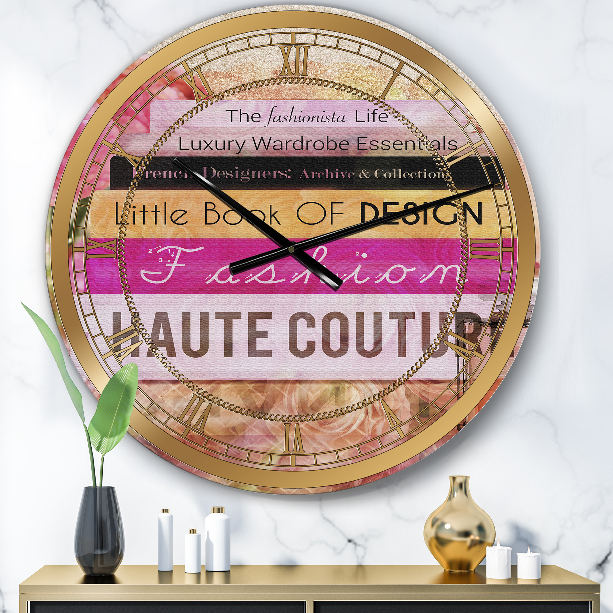 Designart Oversized Multicolor Analog Round Modern Wall Clocks, CLM25729-C23