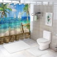 thumbnail image 7 of Orinice Sailboat Bathroom Decor Set with Hooks, Colorful Graphic Print Polyester Shower Curtain Set, 100% Polyester Fabric, Multi Size 69x72, 7 of 7
