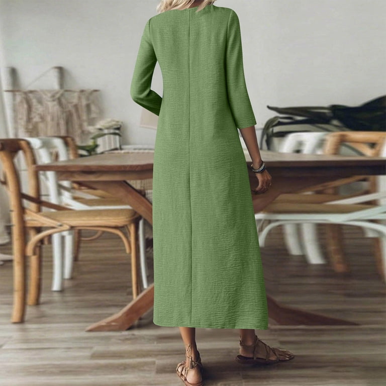 slim fit dress slacks Zapaka Women Grey Green Printed Flower Bridesmaid Dress with Slit Square Neck Chiffon Wedding Guest Dress, Dusty Sage / US20W main image 1