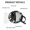 thumbnail image 4 of Football 2pcs PU Leather Round Bag Tags with Privacy Cover and Name ID Tag - Suitcase Tags for Travel Luggage, Handbags, Backpacks, School Bags, 4 of 6