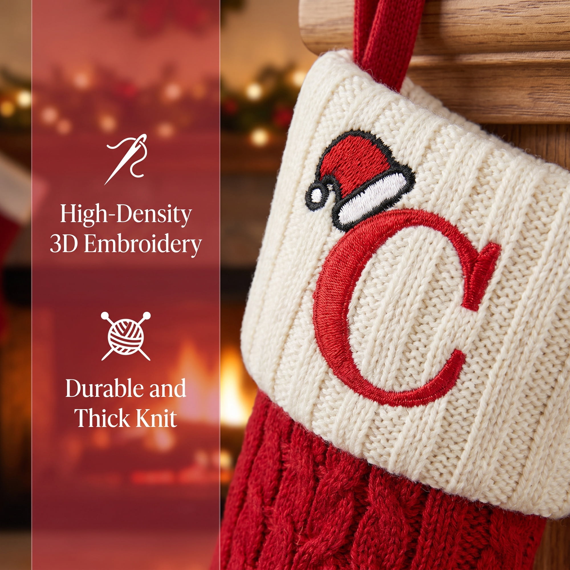Unique Bargains Cartoon Christmas Luxury Grand Hearth Accent Stocking Letter C 8"