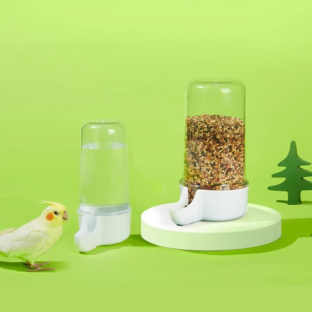 Comedero Automático para Pájaros | Bebedero de Plástico Transparente para Animales Pequeños | Dispensador de Agua a Prueba de Fugas para Pájaros, Hámsteres, Ardillas, Loros, Pinzones, Chinchillas | P
