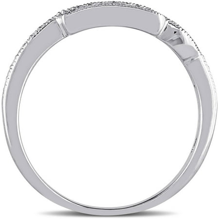 Miabella Diamond-Accent 10kt White Gold Wedding Band