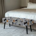 thumbnail image 2 of XYZCANDO Halloween Long Bench Slipcover Featuring Pumpkin Cat, Washable Elastic Polyester Spandex Bench Seat Cover for Bedroom and Hotel, 2 of 9