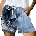 thumbnail image 2 of Pantalons pour Femmes Été (Non Positionné) Imprimé Multi Poche Lacets Pantalons Décontractés Bleu M, 2 of 6