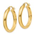 thumbnail image 2 of Diamond2Deal 10k Yellow Gold Round Tube Hoop Earrings for Women, 2 of 3