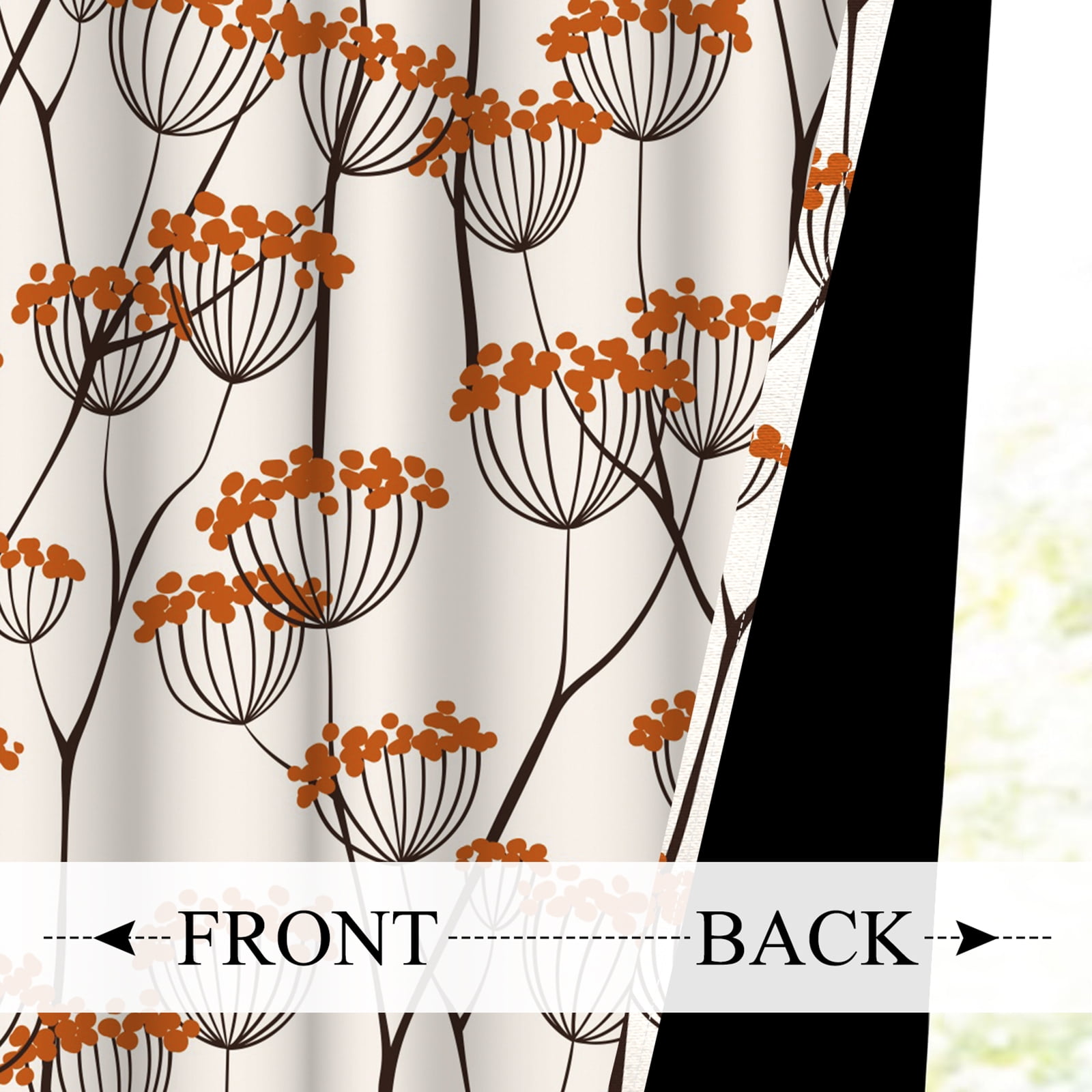 Red Floral Curtains,Rustic Blackout Window Drapes for Bedroom Living Room 2 Panel Sets,42x63 Inch