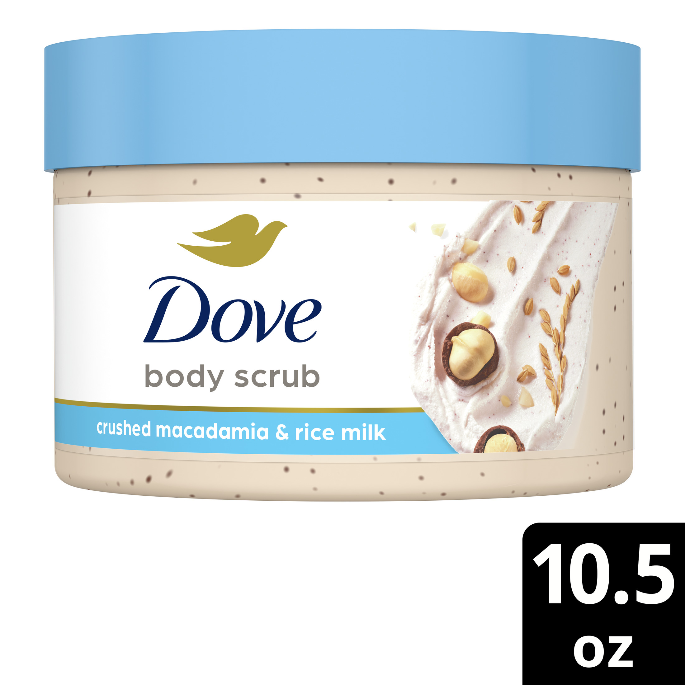 Dove Exfoliating Body Polish Macadamia and Rice Milk Body Scrub All Skin Type, 10.5 oz - image 3 of 10