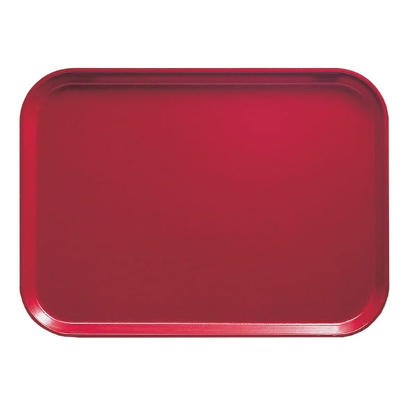 Cambro 1826221 Fiberglass Camtray® Cafeteria Tray - 25 3/4"L x 17 4/5"W, Ever Red- Case of 6