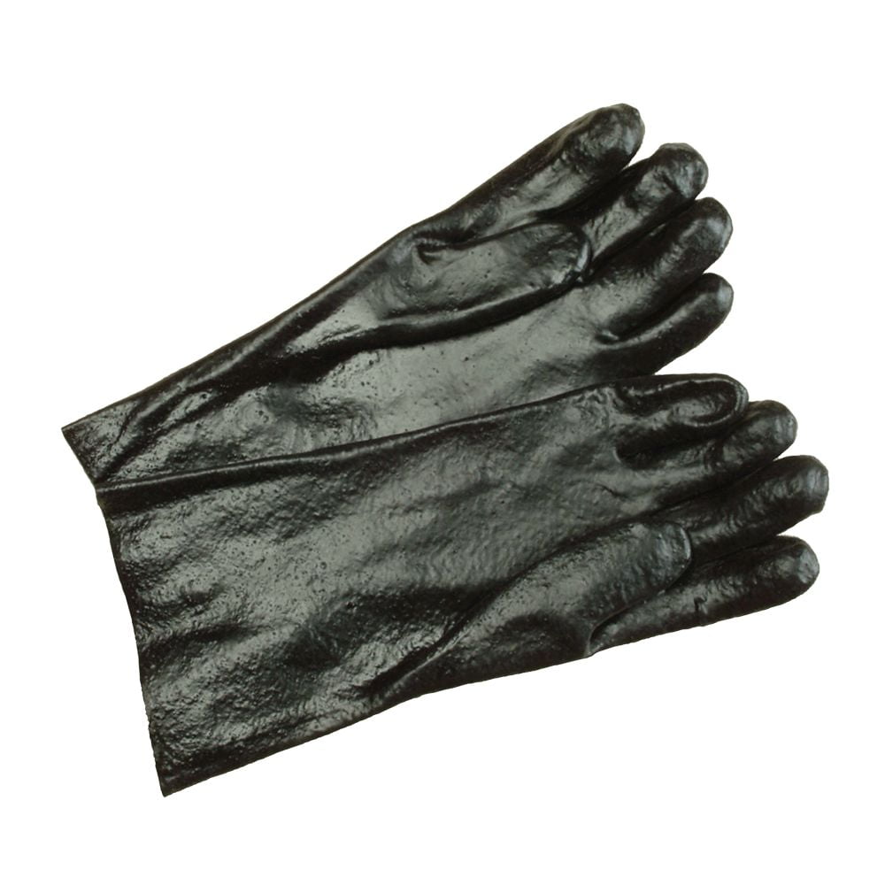 black rubber cleaning gloves