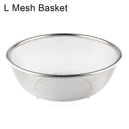 

Stainless Steel Drain Mesh Basket Strainer Bowl Fruit Rice Sieve Colander Sifter