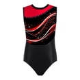thumbnail image 3 of Hansber Gymnastics Leotards for Girls Ballet Dance Top Sleeveless Sparkle Printed Athletic Bodysuit Red 16, 3 of 5
