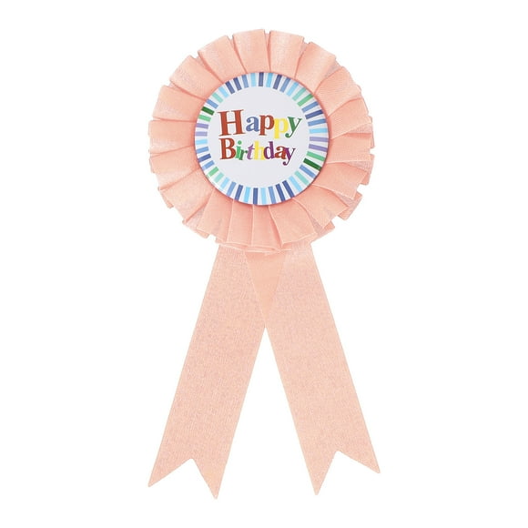 Uxcell 6" x 3" Birthday Ribbon, Award Ribbons Fabric Button Pins for Party Decoration, Champagne