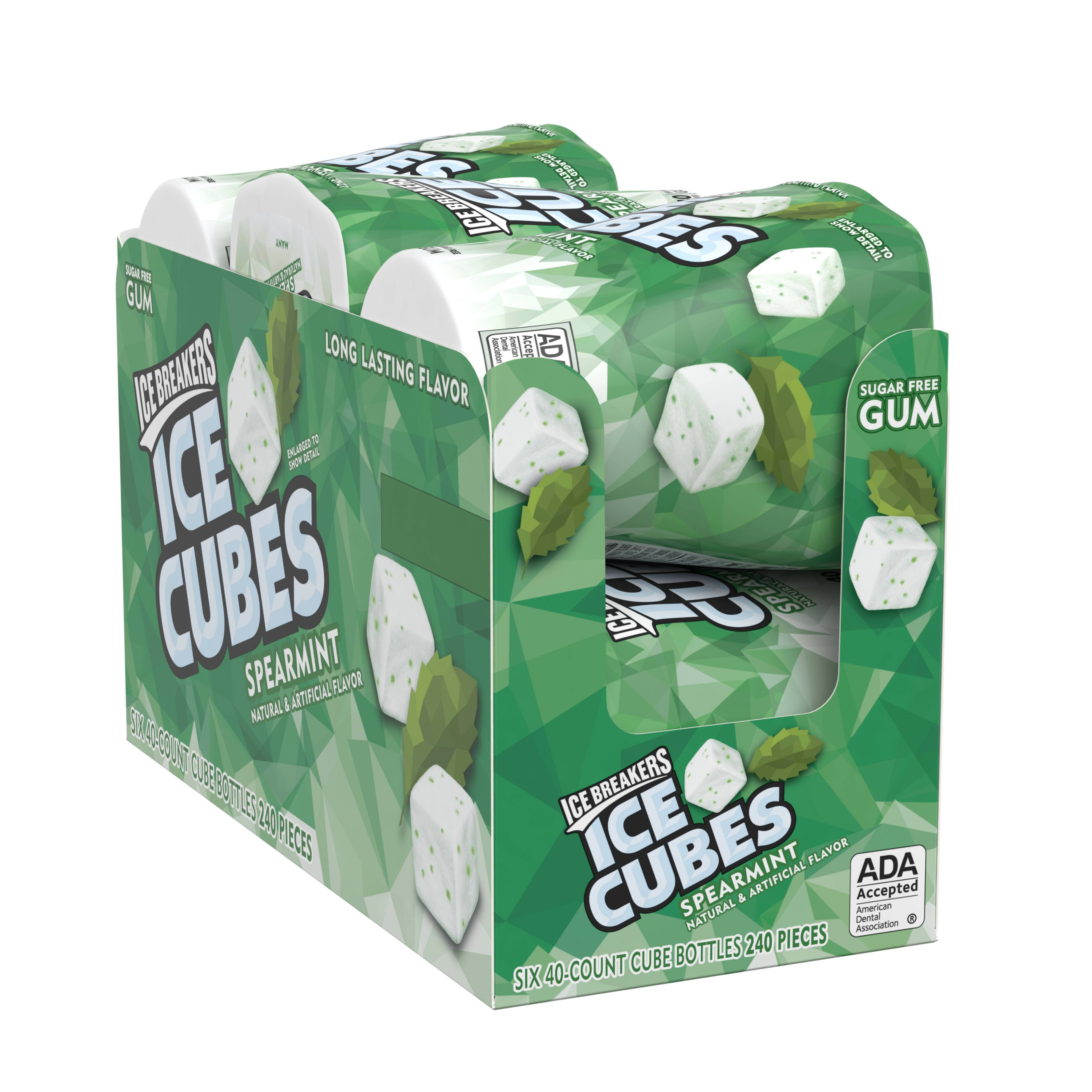 Ice Breakers Ice Cubes Spearmint Gum, 40 Pieces, 6 Count