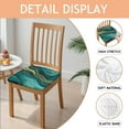 thumbnail image 2 of Teal Gold Marble Seat Covers for Dining Room Chairs Set Of 6,Stretch Printed Washable Chair Seat Cover with Elastic Ties and Button,Removable Waterproof Couch Cushion Covers, 2 of 6