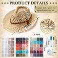 thumbnail image 3 of Juego de 6 sombreros de paja con cuentas para vaqueras costeras de Hercicy, 3 of 6