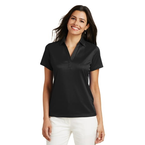 Port Authority L528 Ladies Performance Fine Jacquard Polo, Grey Smoke, 4XL, Womens Polo Shirts