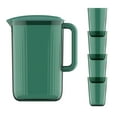 thumbnail image 2 of Pitcher Set under $5! Ke1Clo 2L Plastic Iced Tea Lemonade Jug with 4 Cups, BPA Free, Dishwasher Safe, Square Design, for Kitchen Home, Green, 2 of 7