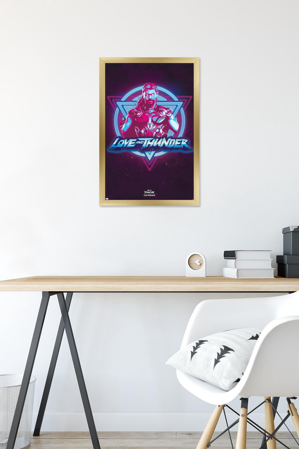 Marvel Thor: Love and Thunder - Vaporwave Wall Poster, 14.725" x 22.375" Framed