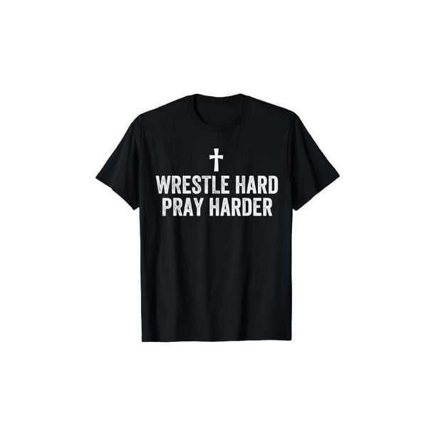 graphictees - 100% Cotton T-shirt Men's casual sports T-shirtCotton Short Sleeve Christian Wrestling, Wrestle Hard, Christian Wrestling T-Shirt for Men Women - Graphic T-shirt