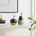 thumbnail image 3 of Danya B. Vost Dipped Fruit Decorative Accent Ceramic Sculpture Figure Set of 2 - Small - Black/Gold, 3 of 5