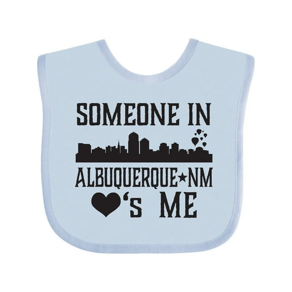 Inktastic Albuquerque New Mexico Someone Loves Me Skyline Boys or Girls Baby Bib
