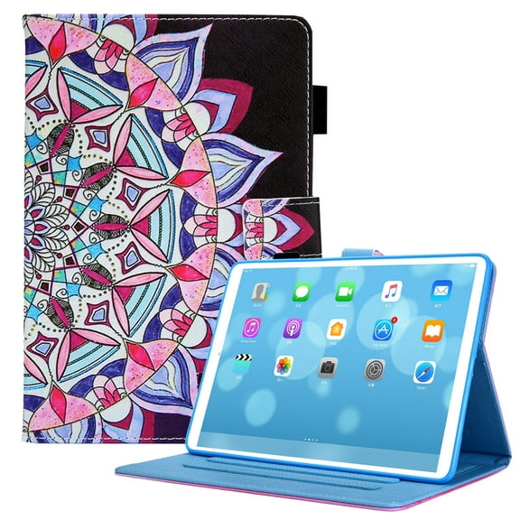 Allytech Wallet Case for iPad Mini 6(2021), iPad Mini 6th Gen 8.3 inch Cover with Pencil Slot, Auto Sleep Wake PU Leather Protective Adjustable Stand Card Pocket Cover for iPad Mini 6, Mandala
