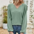 thumbnail image 3 of Hauts à Manches Longues pour Femmes Mode Féminine Col en V Manches Longues T-Shirt Ample Hauts à Manches Longues pour Femmes T-Shirts à Manches Longues pour Femmes, 3 of 6