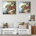 thumbnail image 4 of Designart "Lakehouse Nostalgic beauty Pointillism II" Lake House Cottage Canvas Art Print, 4 of 5