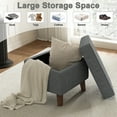 thumbnail image 2 of FAGAGA Large Footstool Ottoman, Foot Stool with Adjustable Cover for Living Room, Step Stool Ottoman with Storage, Upholstered Linen Foot Rest for Bedroom, Dorm | Light Gray, 2 of 11