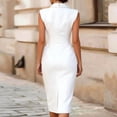 thumbnail image 2 of Morttic Women's Stylish Bodycon Cocktail Dress – Solid Color Elegant Cowl Neck Sleeveless Slim Fit Dress for Date Nights White，L, 2 of 3