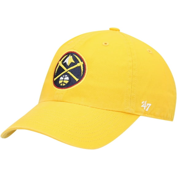 Men's '47  Gold Denver Nuggets Core Logo Clean Up Adjustable Hat