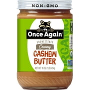 Once Again Unsweetended Creamy Organic Cashew Butter 16 oz