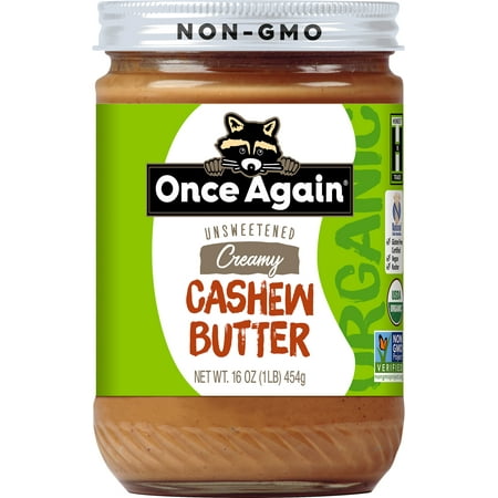 Once Again Unsweetended Creamy Organic Cashew Butter 16 oz