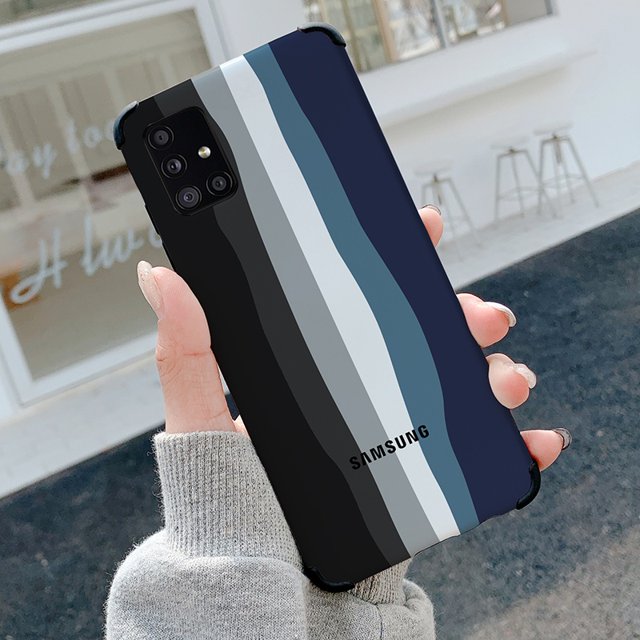 funda original de color arco iris para samsung galaxy a71 a51 4g a31 a21s a11 m11 m40s funda oficial de silicona degradada