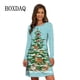thumbnail image 2 of Vestido de ciervo de Navidad para mujer, minivestido de manga larga, corte en A, talla grande, informal, 3D, árbol de Navidad, copo de nieve, 2 of 4