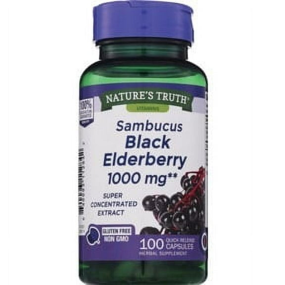 Nature's Truth Black Elderberry Capsules Super Concentrated Extract (Pack of 2)