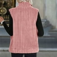 thumbnail image 7 of Women Trendy Fleece Vest, High Neck Pocket Sleeveless Solid Sherpa Fuzzy Jacket, Fall Winter Outerwear Casual Outfits, 7 of 7