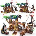 thumbnail image 1 of Juguete de construcción CUBIMANA, estilo 3, muelle de barcos piratas con LED, 781 unidades, 1 of 9