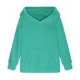 thumbnail image 5 of EnJoCho Girls Fuzzy Fleec𝖾 Pullover Hoodies Sweatshirt Casual Loose Outwear Coat Pockets 4-15 Years Winter Warm Sher𝗉a Top Hooded Jacket Kidswear Apparel, 5 of 8