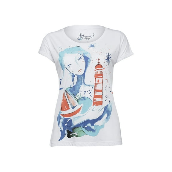 Anemoss Lighthouse Girl Womens T-Shirt S Size