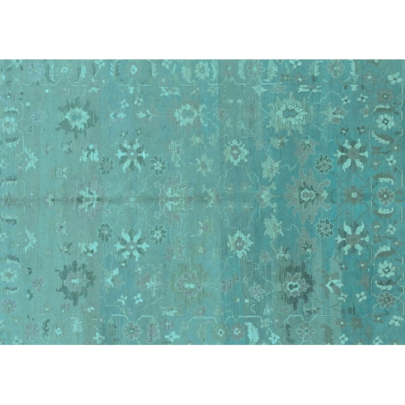 Ahgly Company Indoor Rectangle Abstract Light Blue Modern Area Rugs, 2' x 3'