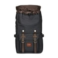 thumbnail image 3 of Mochila de viaje escolar KAUKKO para universidad flexible con portátil para 15", 22L (Oxford/Negro) KAUKKO K1023-black, 3 of 5