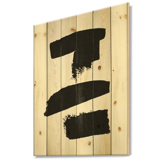 Designart 'Black and White Geometric Company I' Mid-Century Modern Print on Natural Pine Wood