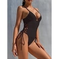 thumbnail image 4 of Women's Lace-Up Swimwear Sexy One-Piece Underwire Swimsuit, 4 of 6