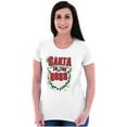 thumbnail image 3 of Christmas Santa is the Boss Beard Womens Slim Fit Graphic Tee Brisco Brands S, 3 of 5