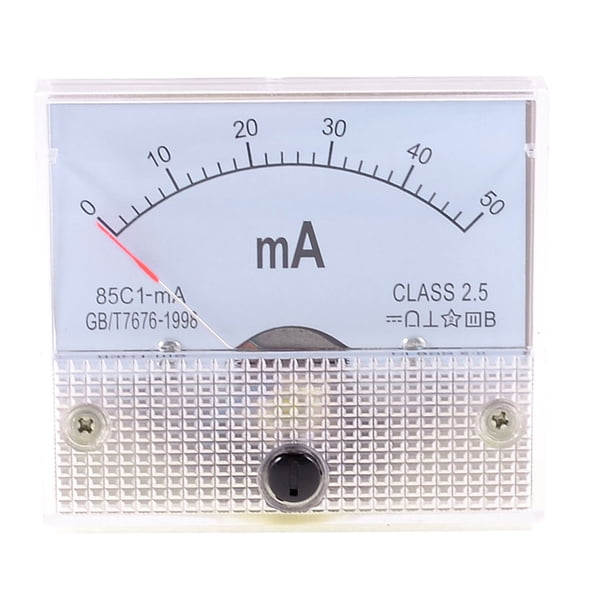 85C1-mA 2.5 Precisión DC 0-50mA Medidor Analógico de Panel Amperímetro