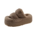 thumbnail image 1 of Fluffy Slippers Women's Outfit Spring and Autumn Flat Toe Cute Fluffy Cotton Slippers, 1 of 6