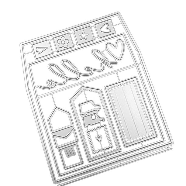 Plantilla de troquelado de metal para Navidad, plantilla de relieve fácil de usar, plantillas navideñas, para invitaciones de álbumes de recortes Estilo B
